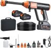 1750 PSI Upgraded Cordless Pressure Washer with Brushless Motor, 2 * 4.0Ah Battery, 6-in-1 Nozzle, Touch Screen, Stroage Bag, Handheld Portable Pressure Washer, Electric Pressure Washer