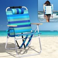 VINGLI 17-in Backpack Beach Chair with Adjustable Straps