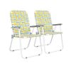 VINGLI Classic 2 Pack Yellow Metal Lawn Chair