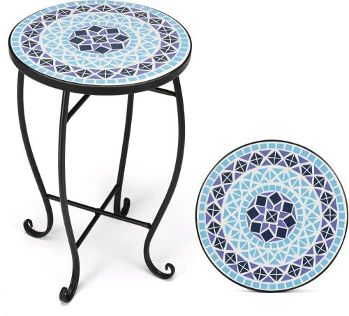 VINGLI Mosaic Accent Table, 14"