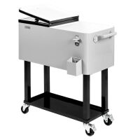 80 Quart Portable Outdoor Patio Rolling Cooler Cart Gray
