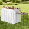 VINGLI 22D x 64W x 32H Portable Ice Table with with Side Table and Removable Skirt