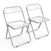 VINGLI 2-Pcs Acrylic Folding Chairs Weight Capacity 350 lbs Transparent