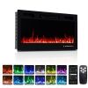 ROVSUN 36-in W 2-in-1 Ultra-Thin Wall Mounted and Recessed Fireplace WiFi Remote Control and Touch Screen 1500W
