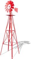 8FT Red Metal Ornamental Windmill