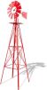 8FT Red Metal Ornamental Windmill
