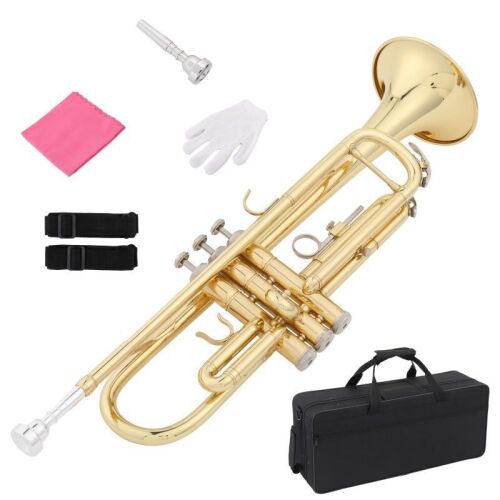 Beginner Standard Trumpet Set, Gold Lacquer Brass with Case