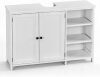 LEADZM Vanity Unit, Bathroom Cabinet, Open Compartments, Height-Adjustable Shelves, White, 30 x 90 x 60 cm (White)