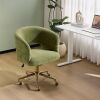 VINGLI Modern Swivel Curved Office and Vanity Desk Chair Velvet Chenille Green