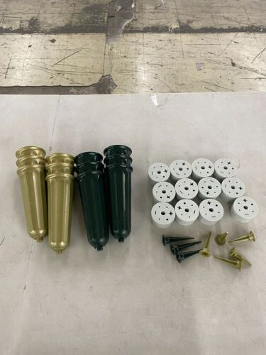 Lot of (12) Plastic Cemetery Vases with Ground Stakes - Missing 4 Stakes