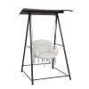 Winado Single Person Outdoor Hammock Chair Set with Adjustable Canopy and Cushion in Gray