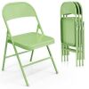 VINGLI 4-Pcs 350 lbs Folding Chairs with All Steel Metal Frame