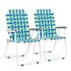 VINGLI Classic 2 Pack Blue Metal Lawn Chair