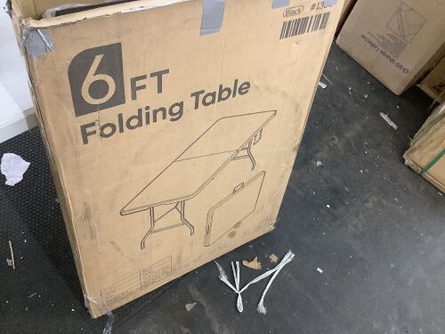 6' Black Folding Table
