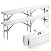 6 Feet Plastic Folding Bench, 2 pack