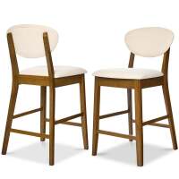Set of 2 Modern Counter-Height Bar Stool Set W/ Upholstered Seat Cushion