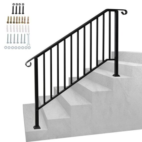 4-5 Step Galvanized Iron Picket Handrail for Outdoor