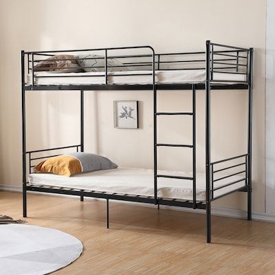 VINGLI Twin Over Twin Metal Bunk Bed Frame
