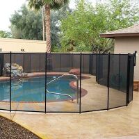 VINGLI 5-ft x 12-ft Black Easy-storaged Pool Fence for Ground Pool Mesh Pool Safety Barrier Panel