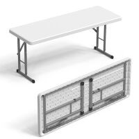VINGLI 4 FT Narrow Folding Table with Premium Quality HDPE Material and Sturdy Metal Frame
