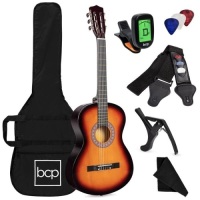 Beginner Acoustic Guitar Set w/ Case, Strap, Digital Tuner, Strings, 38in&nbsp;
