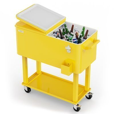 VINGLI 80QT Rolling Ice Chest with Shelf