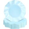 8" Light Blue Scalloped Disposable Plates, 25pc
