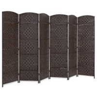 6ft Tall Room Divider, 6-Panel Diamond Weave Folding Privacy Screen&nbsp;