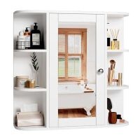 VINGLI 6.5D x 23.6W x 22.4H Wall Mounted Medicine Cabinet with 6 Open Curved Shelves