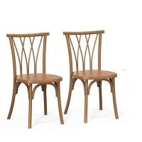 VINGLI 2-Pcs Stackable Patio Dining Chairs with Wicker Backrest