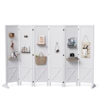 VINGLI 5 FT 6 Panel Freestanding Pegboard Room Divider