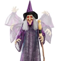 Wicked Wanda Standing Animatronic Witch with Sounds, LED Eyes, 5ft&nbsp;