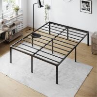 18 Inch Full Metal Platform Bed Frame, No Box Spring Needed - Black