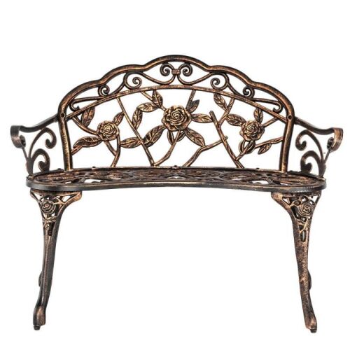 Outdoor Bronze Finish Cast Aluminum Bench
