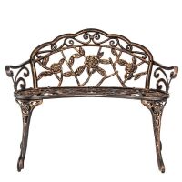 Outdoor Bronze Finish Cast Aluminum Bench