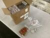 24 pc Cherry Print Plastic Bottles with Lids & Straws