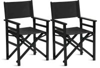 Folding Director Chair with Sturdy Wooden Frame, 2 Pack