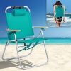 VINGLI 17-in Aluminum Backpack Beach Chair with Adjustable Straps 3-Position Reclining
