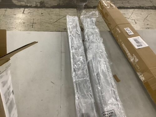 Lot of (2) Ceiling Mount Aluminum Double Track Curtain Rail