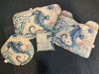 Seahorse Bathroom Set 4piece, Lot of 6