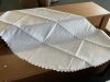 Round White Solid Scroll Tablecloth, Lot of 6