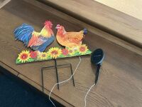 Solar Rooster And Hen Stake, Lot of 6