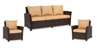 Wicker Patio Sofa & 2 Chairs Set - No Hardware or Instructions