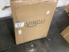 VINGLI 6 Foot Rectangular Plastic Folding Table with Carrying Handle - 2