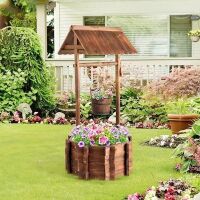 VINGLI 21.5-in W x 45.5-in H Wooden Wishing Well