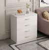 4 Drawers Night Stand Bedside Chests of Drawers Furniture Nightstand Storage Cabinet Organizer Unit for Bedroom