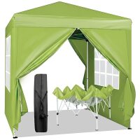 VINGLI 6.5 x 6.5FT Pop Up Canopy Tent with Sidewalls/Outdoor Easy Up Party Tent for Party Event Camping Lime Green