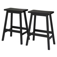 Winado Black 24.2-in H Counter height Stackable Wood Bar Stool