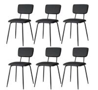 Black PVC Side Chair with Adjustable Footrest (Set of 6)
