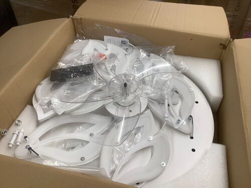 Ceiling Fan with Light &ndash; Dimmable Flower Design LED Fan